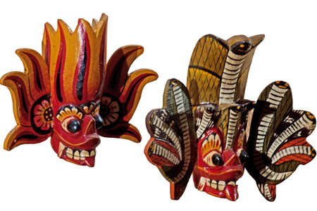 two masks from Sri Lankaの写真素材
