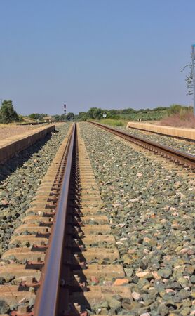 train tracks point of view. Travel concept