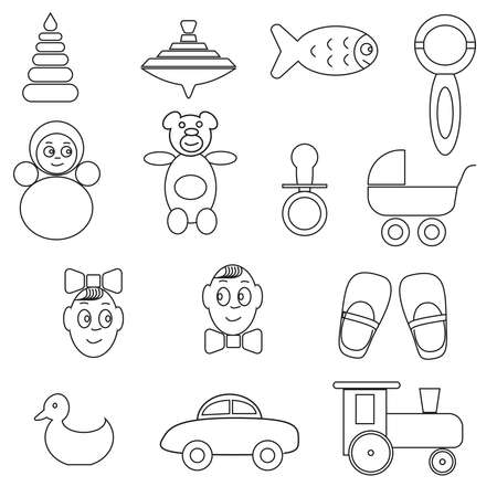 Simple graphic design element of Baby toys for templates and web site. Vector illustration.のイラスト素材