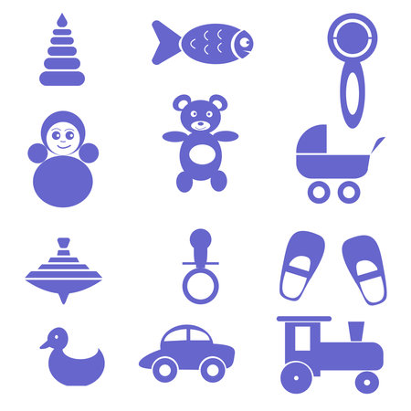 Simple graphic design element of Baby toys for templates and web site. Vector illustration.のイラスト素材