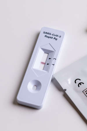 Sars Cov 2 rapid antigen test nasal kit. Self test. test at home. Corona, Covidの写真素材