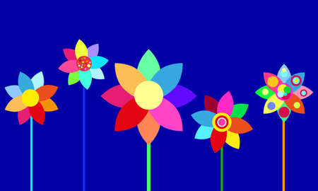 vector colorful flowers