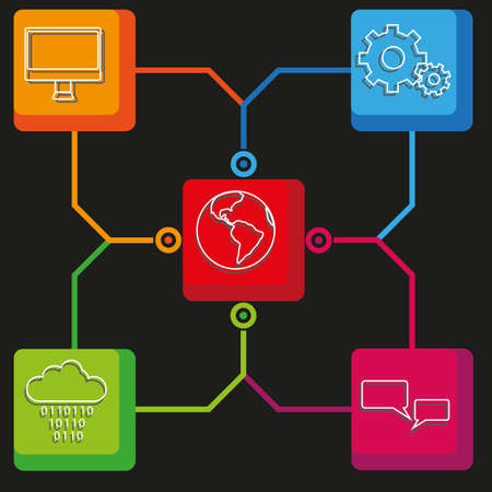 infographic color templateのイラスト素材