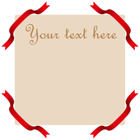 vector paper page with red ribbonsのイラスト素材