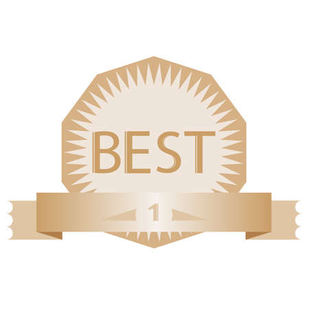 advertising vector vintage badge best number oneのイラスト素材