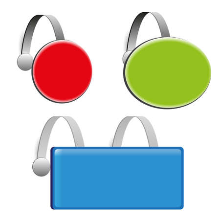 set three color empty wobbler のイラスト素材