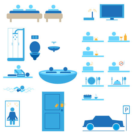 hotel web icons vectorのイラスト素材