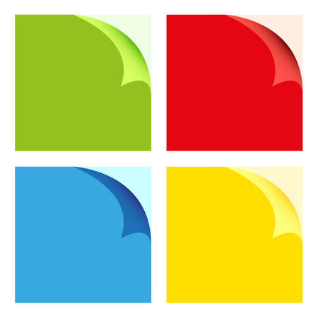 empty papers four colors vectorのイラスト素材