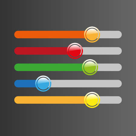 color control panel buttons on black backgroundのイラスト素材