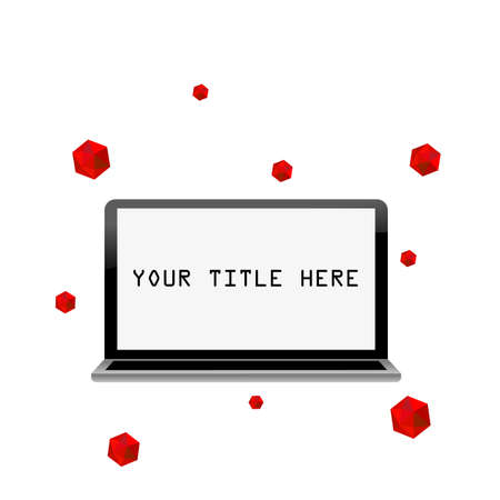 virus attack on laptop vectorのイラスト素材