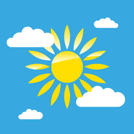 sun on the sky simple graphicのイラスト素材