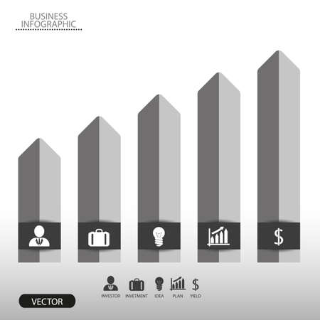 infographic graph with icons - stock vectorのイラスト素材