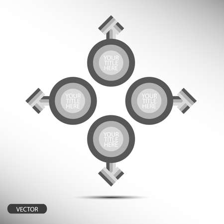 infographic tags with arrows on gray background - stock vectorのイラスト素材