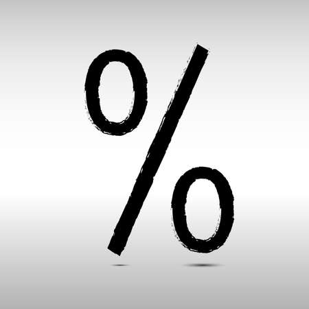 percentage symbol with brash effect on modern gray backgroundのイラスト素材