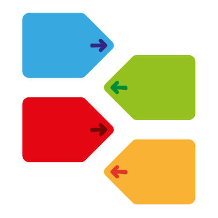 four color empty vector arrow icons with place for your textのイラスト素材