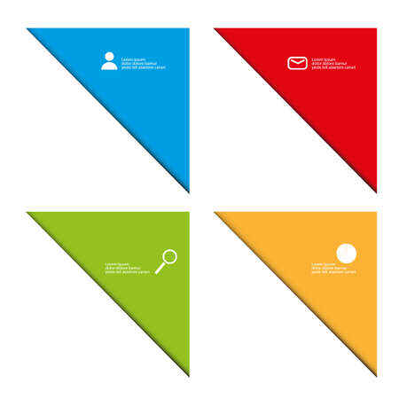 four color stylish iconsのイラスト素材