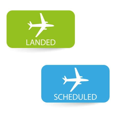 scheduled and landed airport iconsのイラスト素材