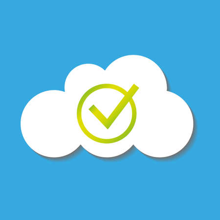 flat cloud icon with check symbolのイラスト素材