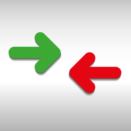 green and red arrow flat style vectorのイラスト素材