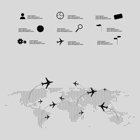 air travel infographic vectorのイラスト素材