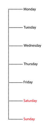 days of the week dotted graphicのイラスト素材