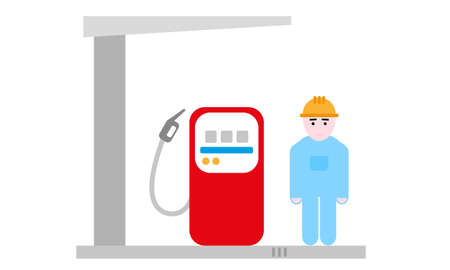 worker at a gas stationのイラスト素材