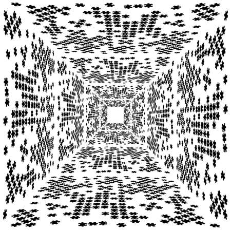 abstract puzzle tunnel vector graphicのイラスト素材