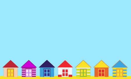 Small color houses on the beachのイラスト素材