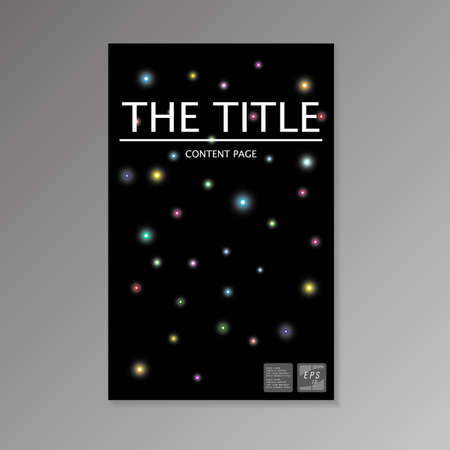 Style Vector black brochure with color lights on beams backgroundのイラスト素材