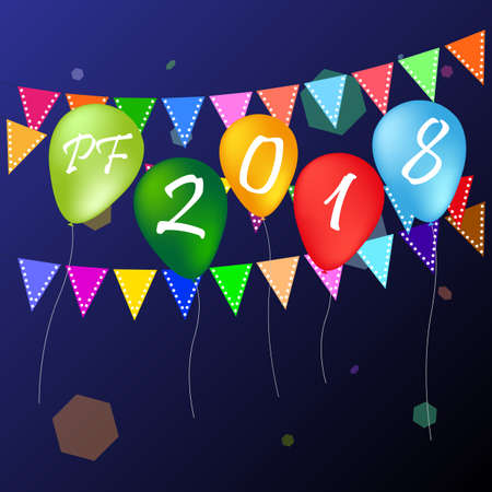 Happy new year 2018, nice celebration backgroundのイラスト素材