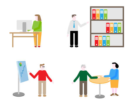 People working in office for company and creating success groupのイラスト素材