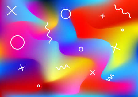 Abstract Vector Colorful Background with Simple Objects