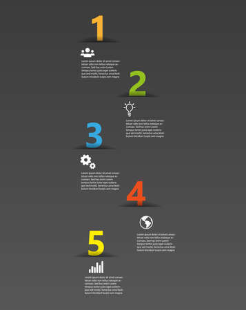 Five color numbers template with place for your text - vectorのイラスト素材