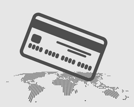 Pay with card all of the world - Vector Business payment illustration designのイラスト素材