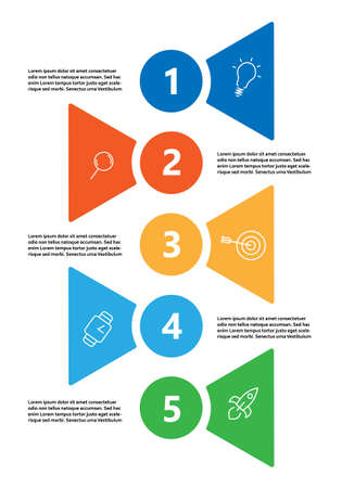 Vector infographic table with five steps - Vector five steps illustrationのイラスト素材