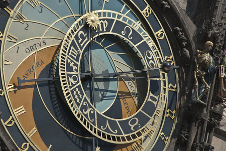 The famous astronomical clock in Prague, Czech Republic