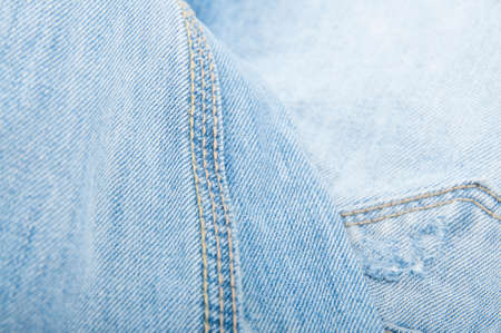 stitch on blue jeansの写真素材