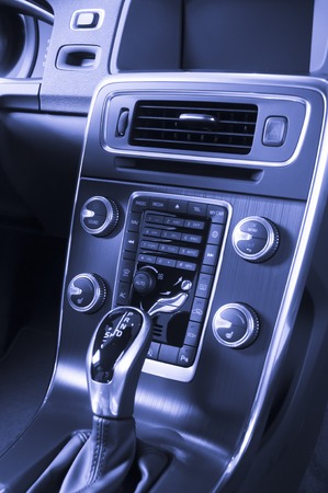 Interior of a modern automobile showing the dashboardの写真素材