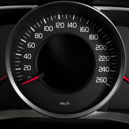 car interior dashboard details with speed measuring display