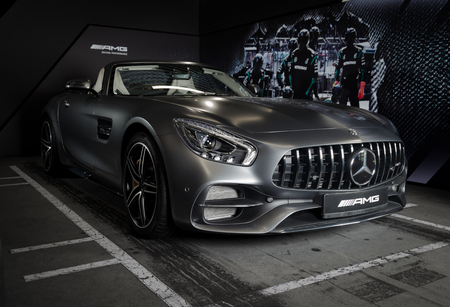 Sankt-Petersburg, Russia, September 11, 2017 : Mercedes-Benz GT-C exterior details, test drive on September 11 2017 in Russia, Sankt-Petersburg.のeditorial素材