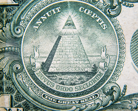 US Dollar bill, super macro, close up photo
