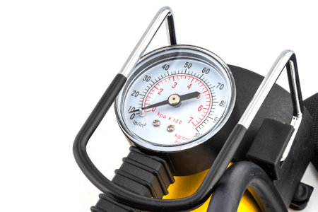 Car auto air compressor for travel isolated on white background