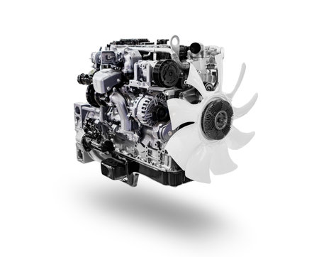 New Bus or Truck Car Engine Isolated on White Backgroundの写真素材