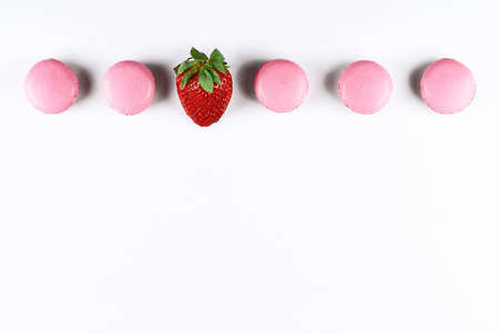    Strawberry and macaron (top view)                                                           