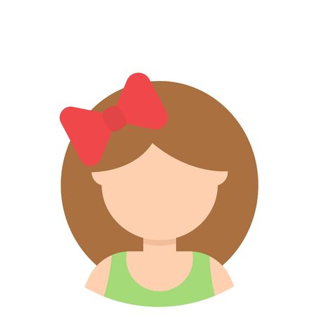 Icon avatar girl with bowのイラスト素材