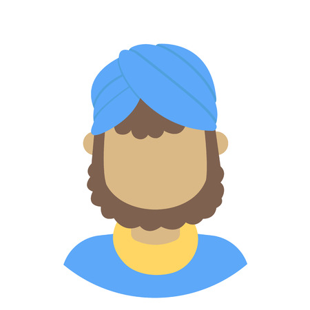 Icon avatar indian manwith beardのイラスト素材