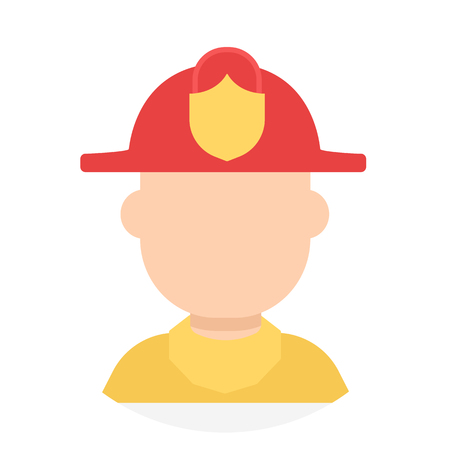 Icon avatar fireman in hatのイラスト素材