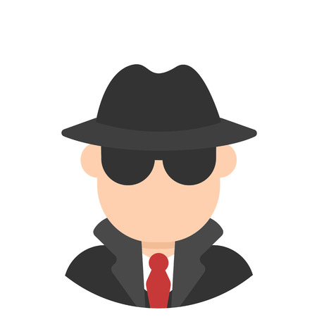 Icon avatar  with spy man in glassesのイラスト素材