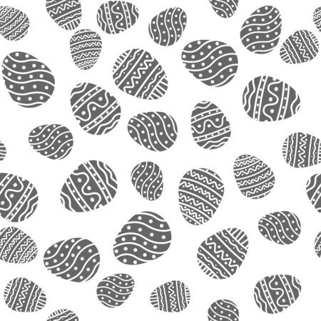 Easter egg with ornament texture seamless pattern on white backgroundのイラスト素材