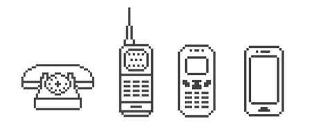 Evolution phone pixel iconのイラスト素材
